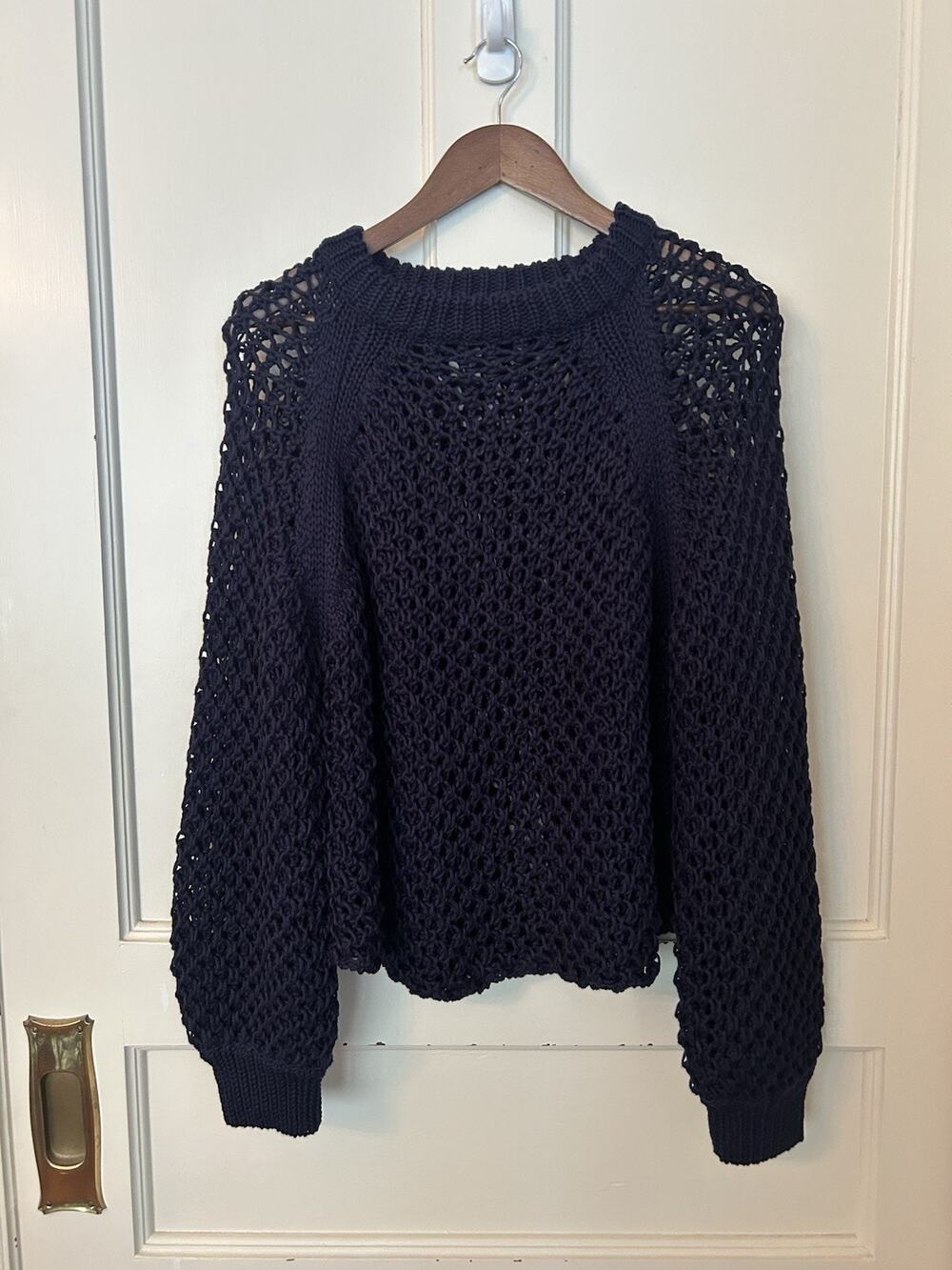 Tuckernuck Navy Open-Knit Crewneck Sweater